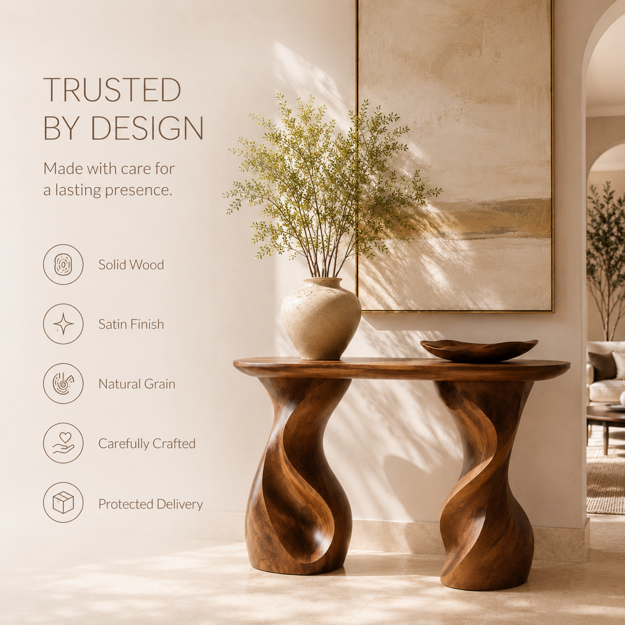 Selene Rounded Foyer Console Table - Design 315 - product image 10
