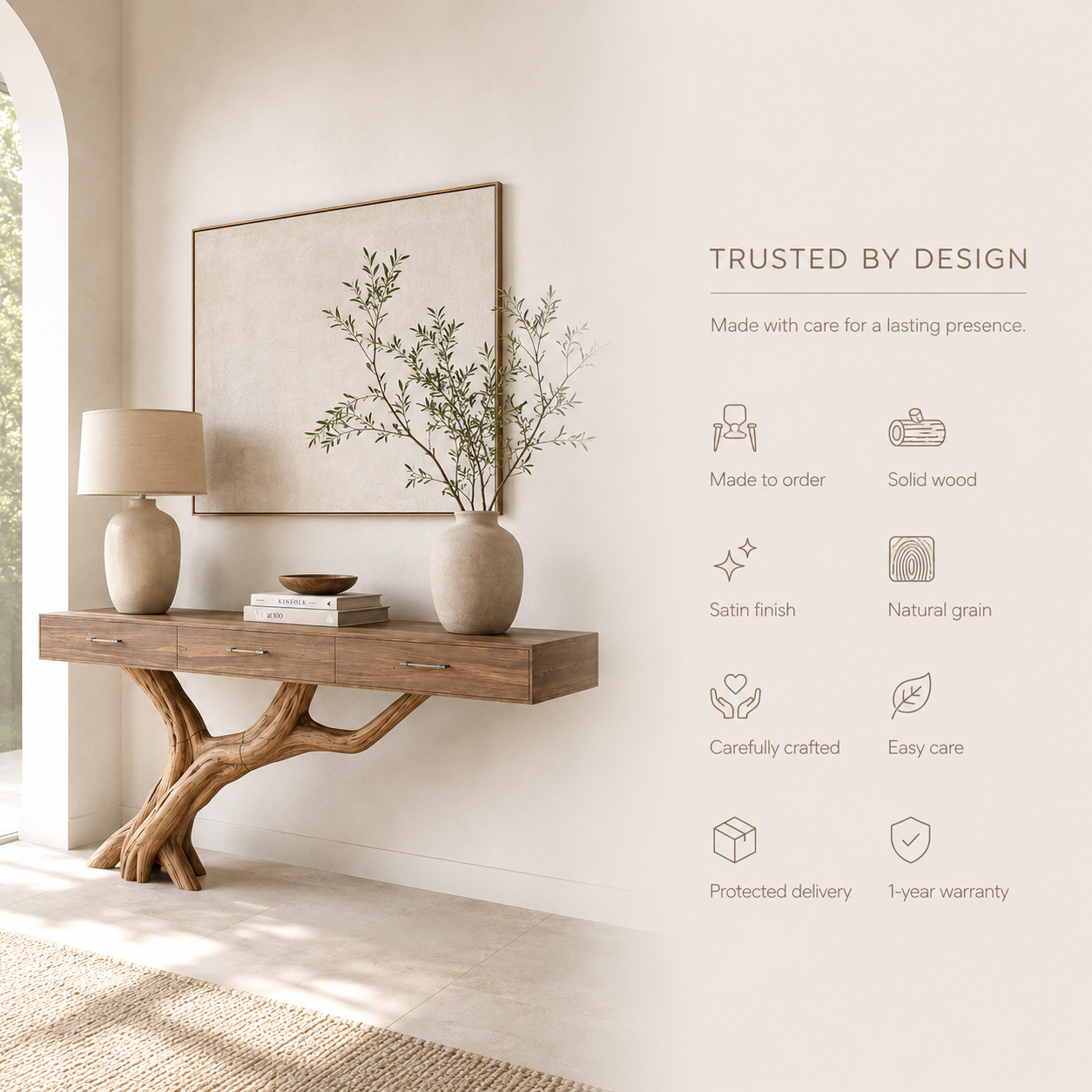 Celine Warm Modern Console Table - Design 321 - product image 09