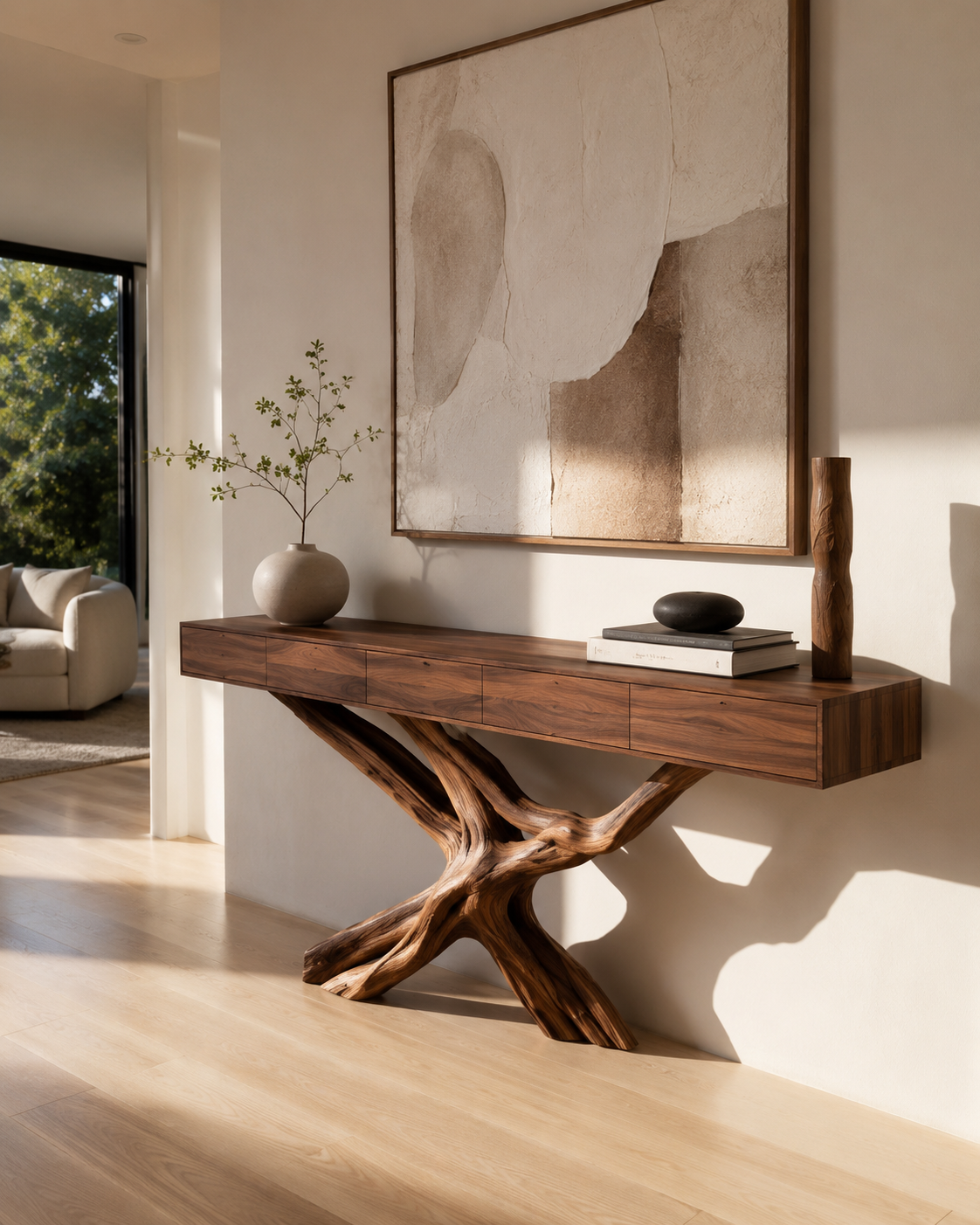 Alden Curved Wood Console Table - Design 322 - main view