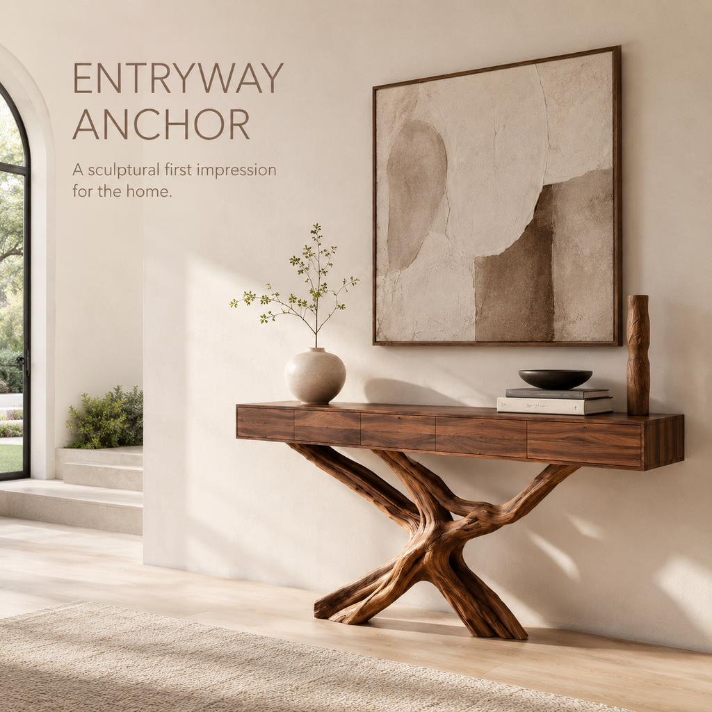 Alden Curved Wood Console Table - Design 322 - product image 02