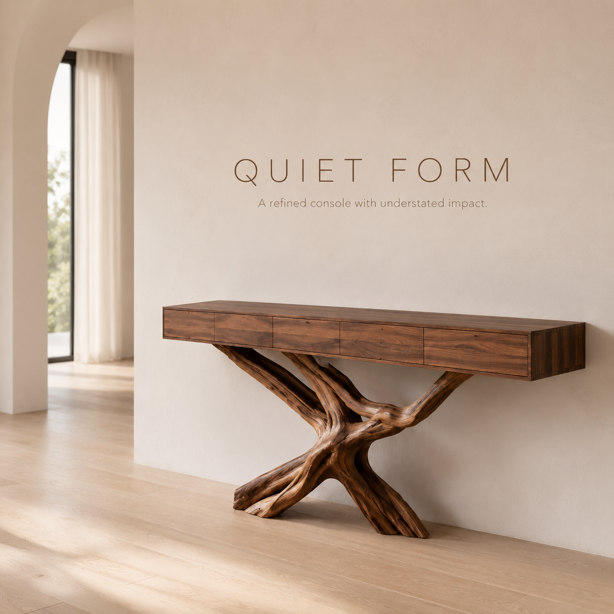 Alden Curved Wood Console Table - Design 322 - product image 03