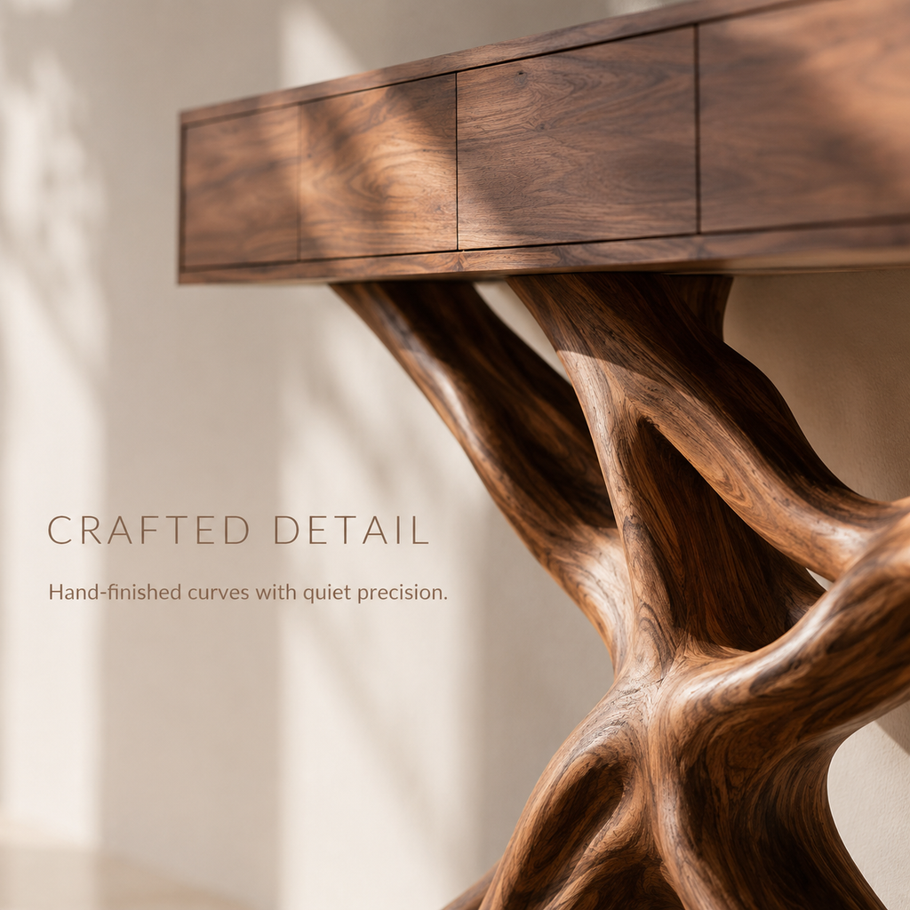 Alden Curved Wood Console Table - Design 322 - product image 06
