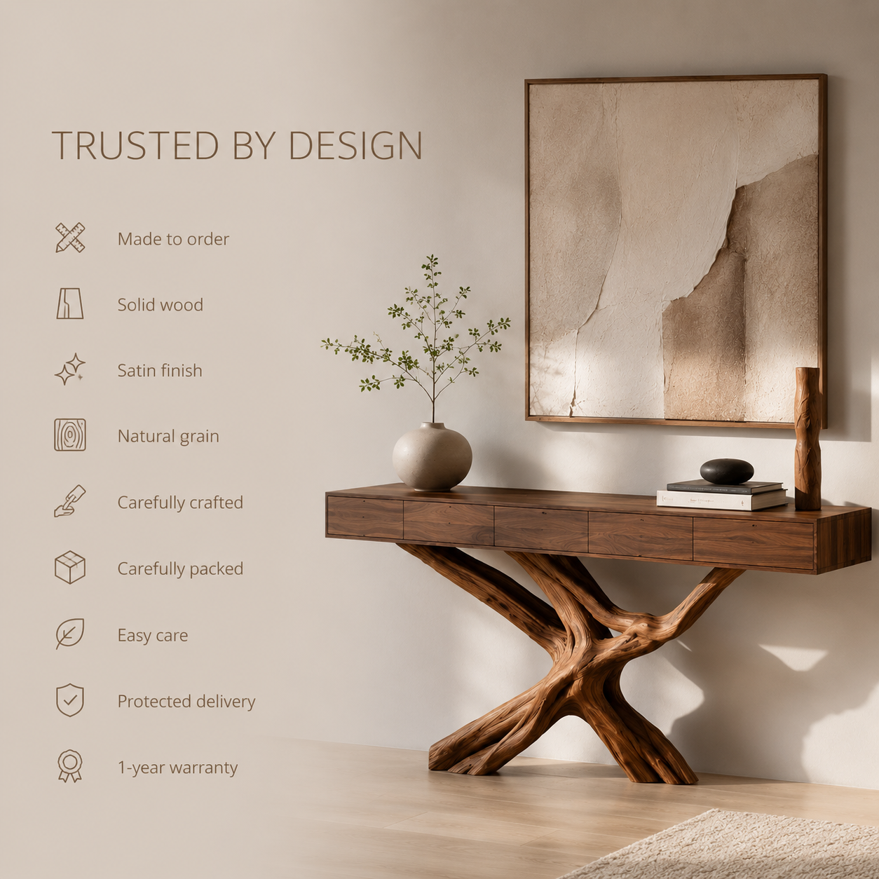 Alden Curved Wood Console Table - Design 322 - product image 09