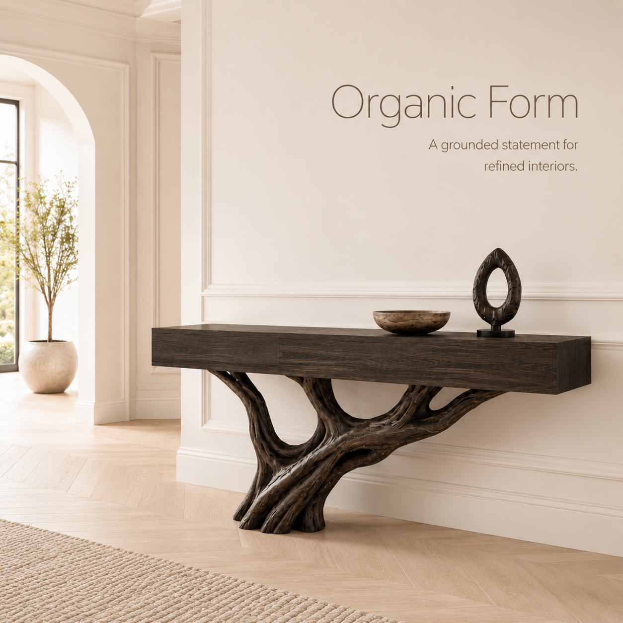 Soren Rounded Wood Console Table - Design 327 - product image 03