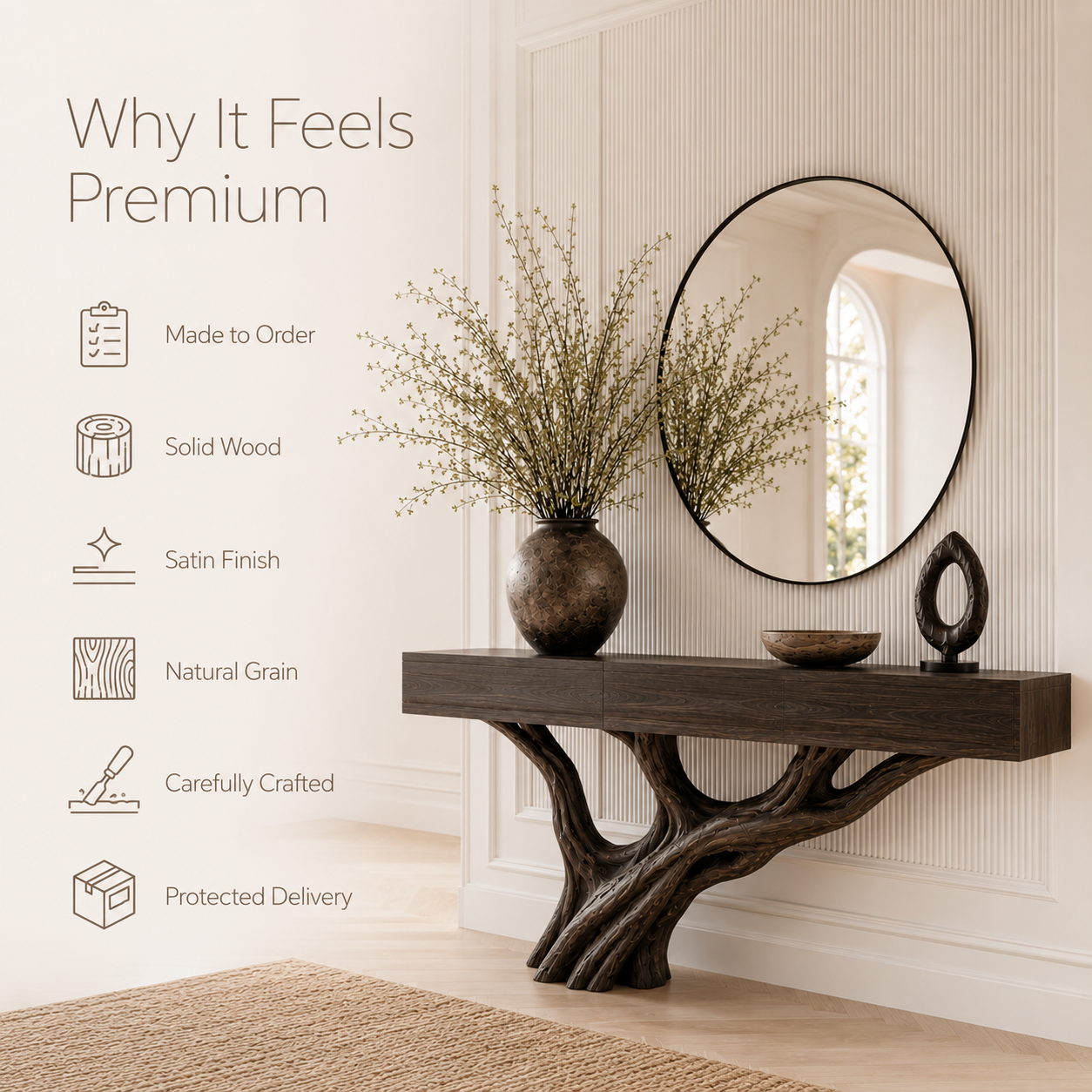Soren Rounded Wood Console Table - Design 327 - product image 09