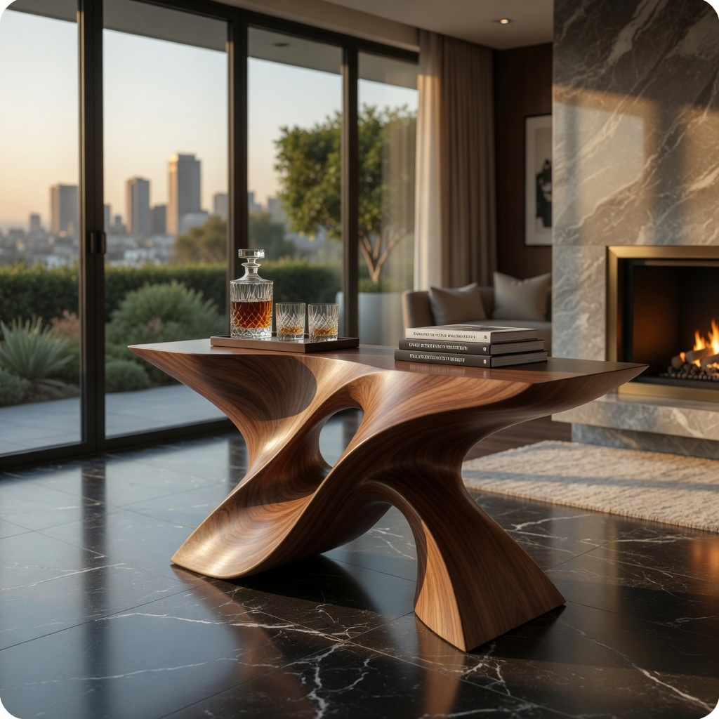 Brielle Sculpted Hall Console Table - Design 333 - main view