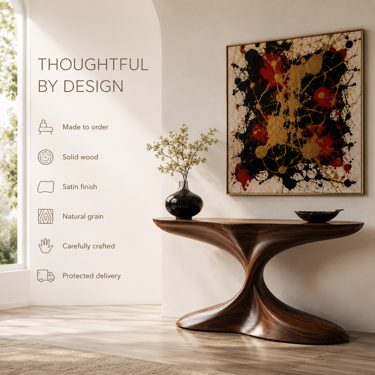 Selene Rounded Foyer Console Table - Design 335 - product image 09