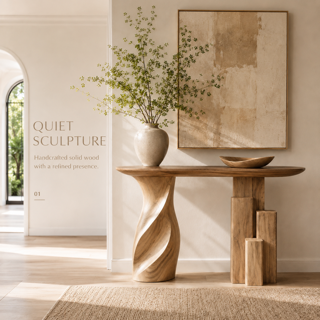 Alden Curved Wood Console Table - Design 342 - product image 02