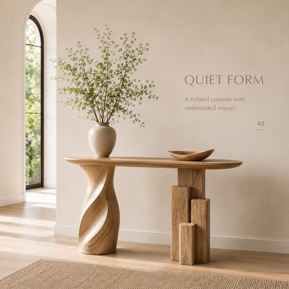 Alden Curved Wood Console Table - Design 342 - product image 04