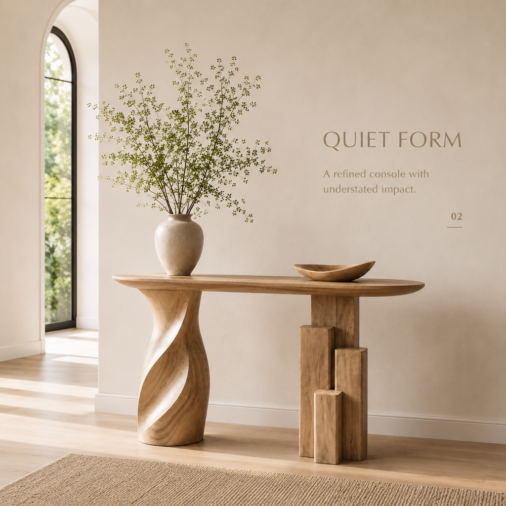 Alden Curved Wood Console Table - Design 342 - product image 04