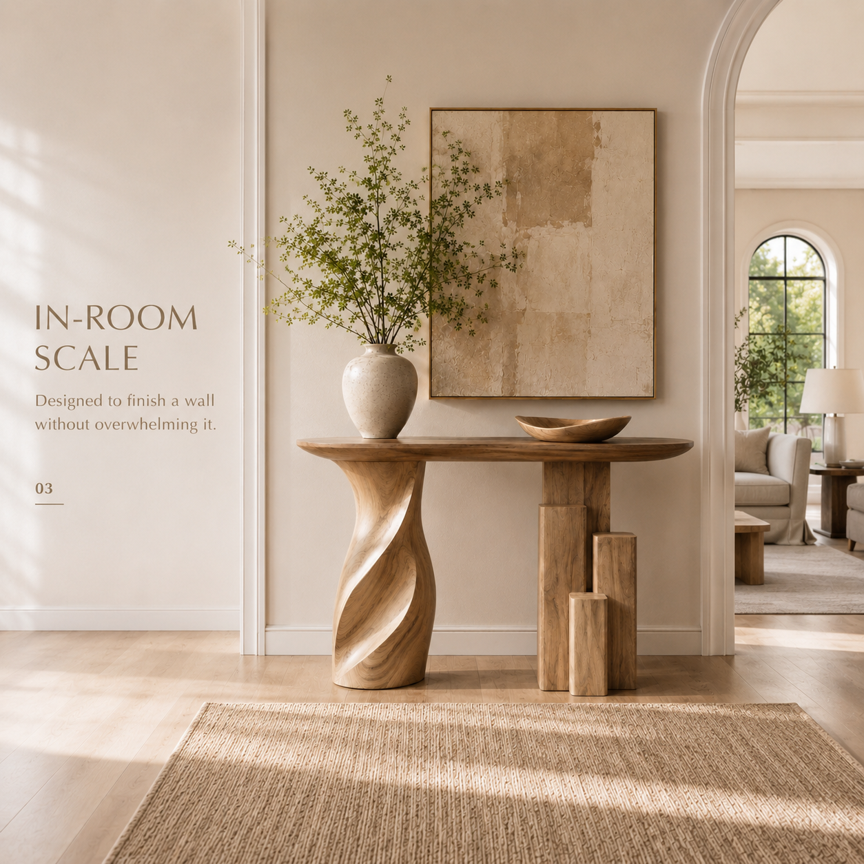 Alden Curved Wood Console Table - Design 342 - product image 05