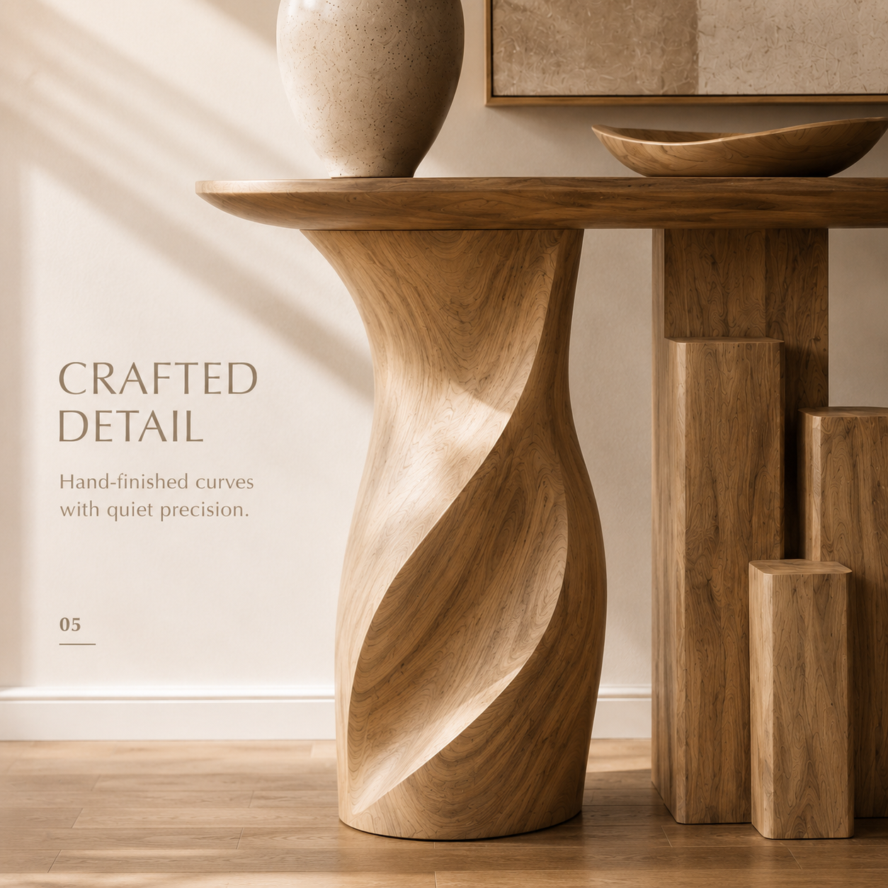 Alden Curved Wood Console Table - Design 342 - product image 07