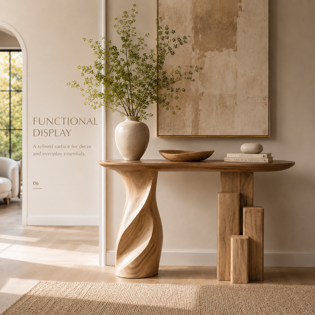 Alden Curved Wood Console Table - Design 342 - product image 08