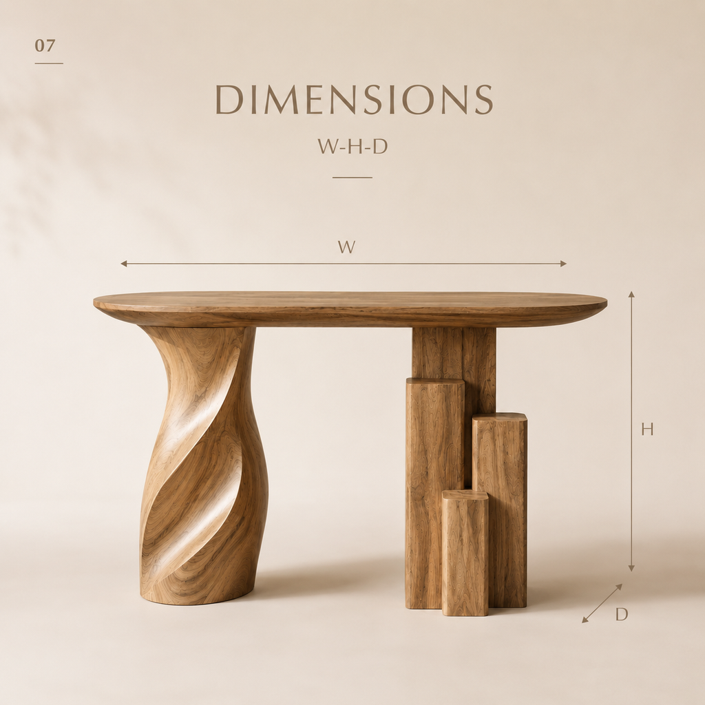 Alden Curved Wood Console Table - Design 342 - product image 09