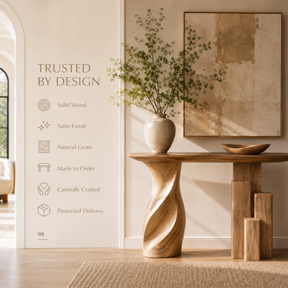 Alden Curved Wood Console Table - Design 342 - product image 10
