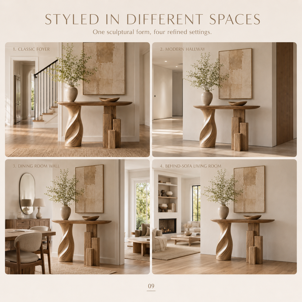 Alden Curved Wood Console Table - Design 342 - product image 11