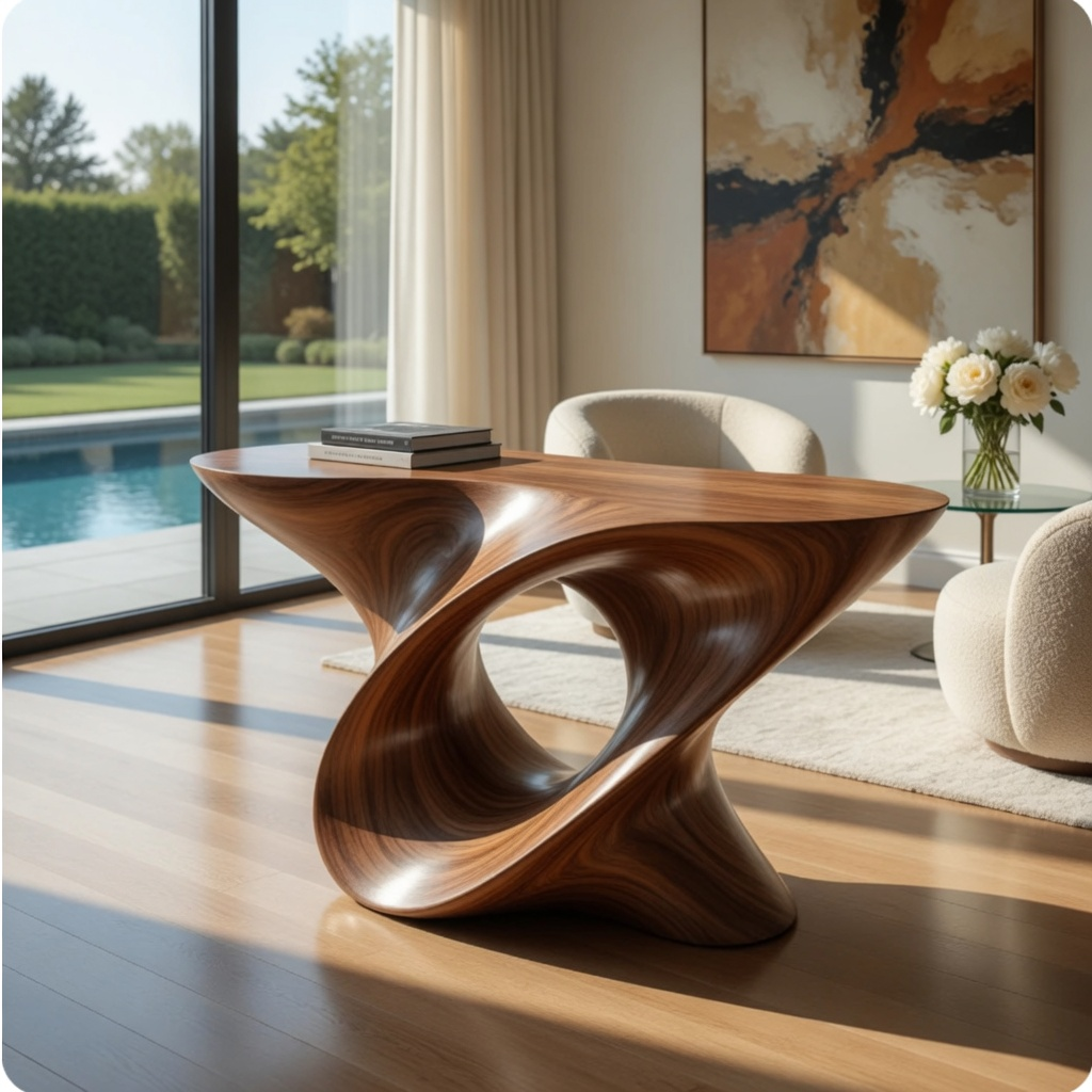 Selene Rounded Foyer Console Table - Design 355 - main view