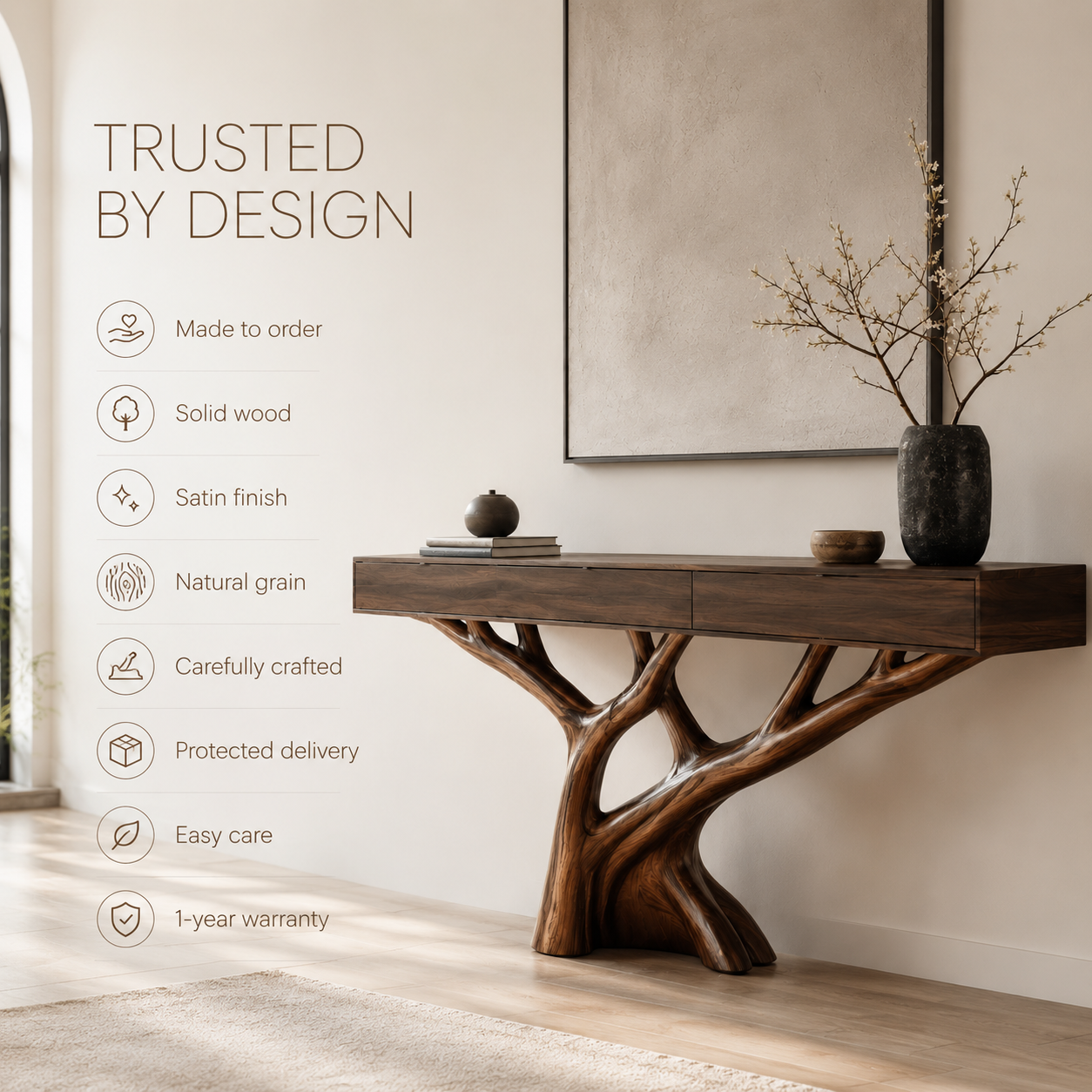 Vale Sculptural Entry Console Table - Design 359 - product image 10