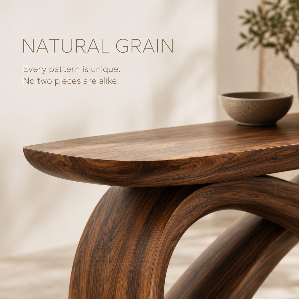Alden Curved Wood Console Table - Design 362 - product image 05