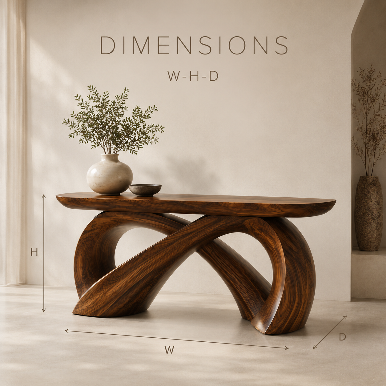 Alden Curved Wood Console Table - Design 362 - product image 08