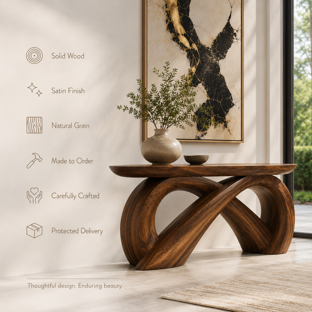 Alden Curved Wood Console Table - Design 362 - product image 09