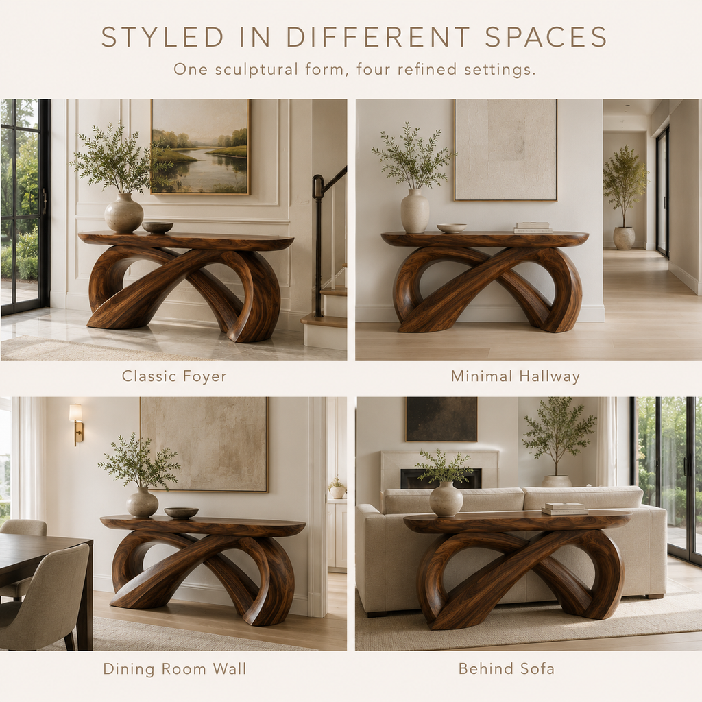 Alden Curved Wood Console Table - Design 362 - product image 10