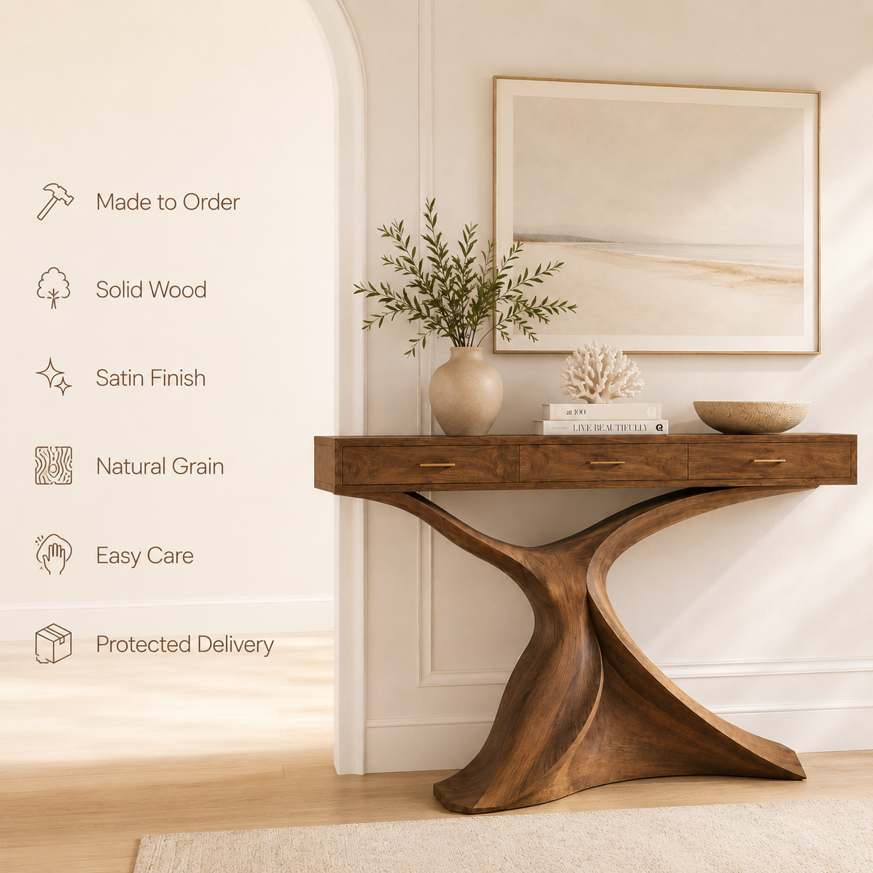 Aurelle Sculptural Console Table - Design 365 - product image 08