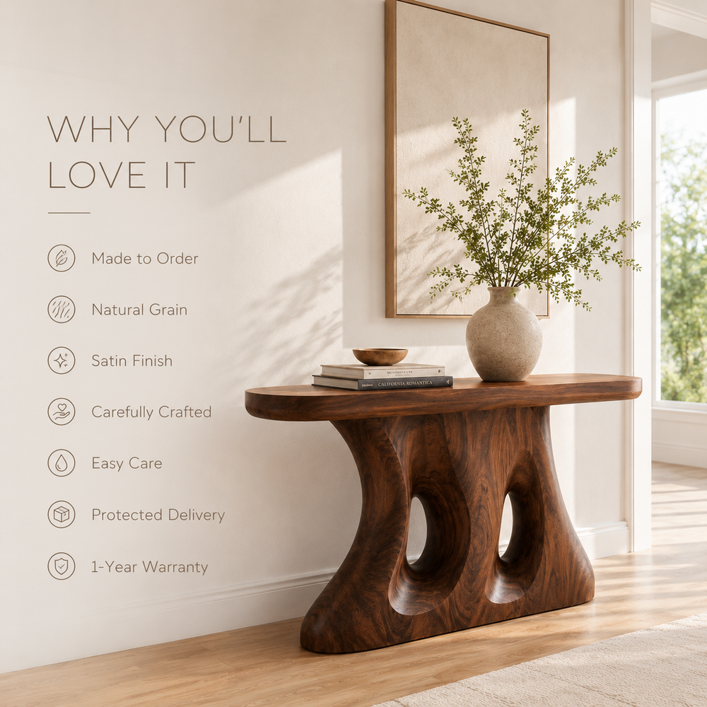 Soren Rounded Wood Console Table - Design 368 - product image 09