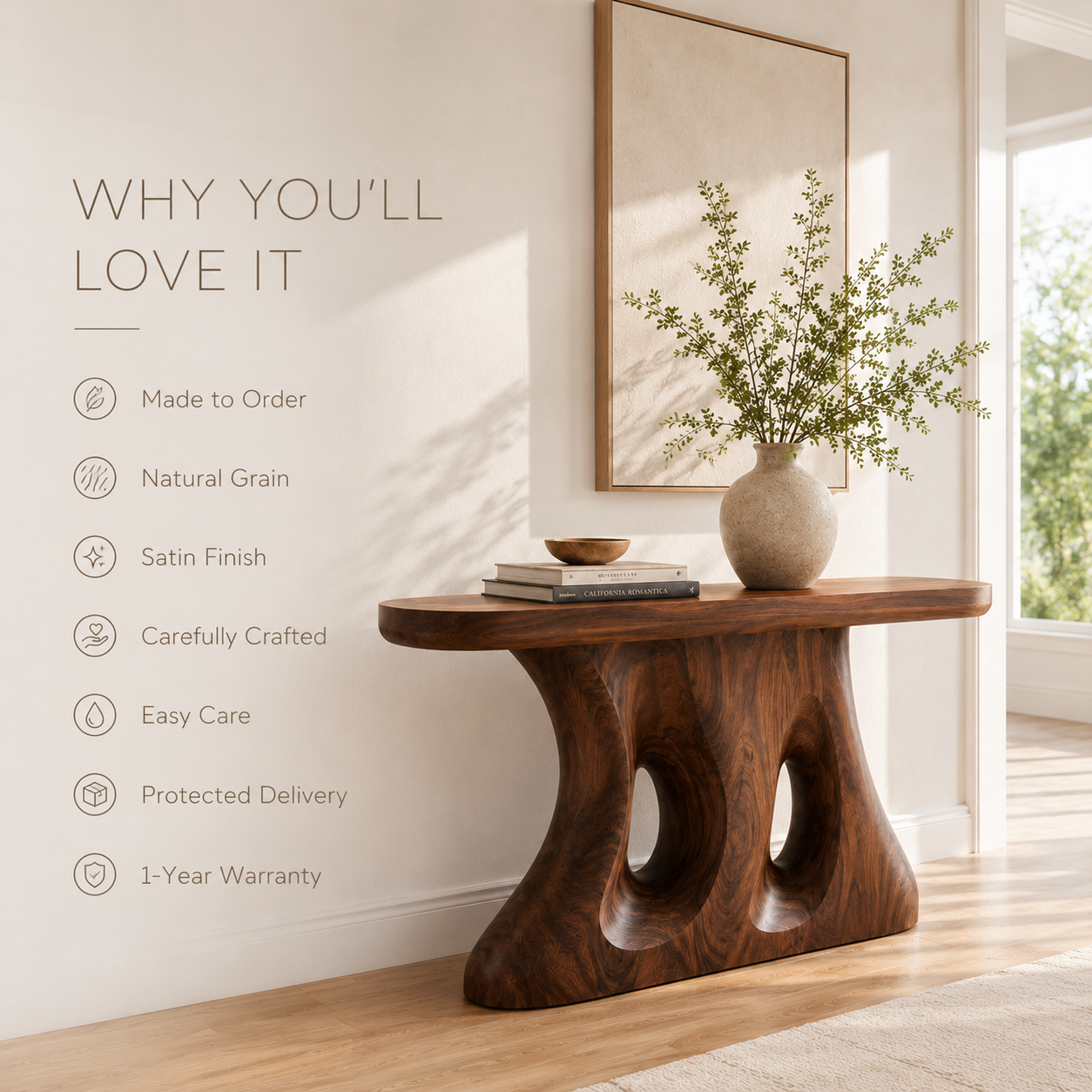 Soren Rounded Wood Console Table - Design 368 - product image 09