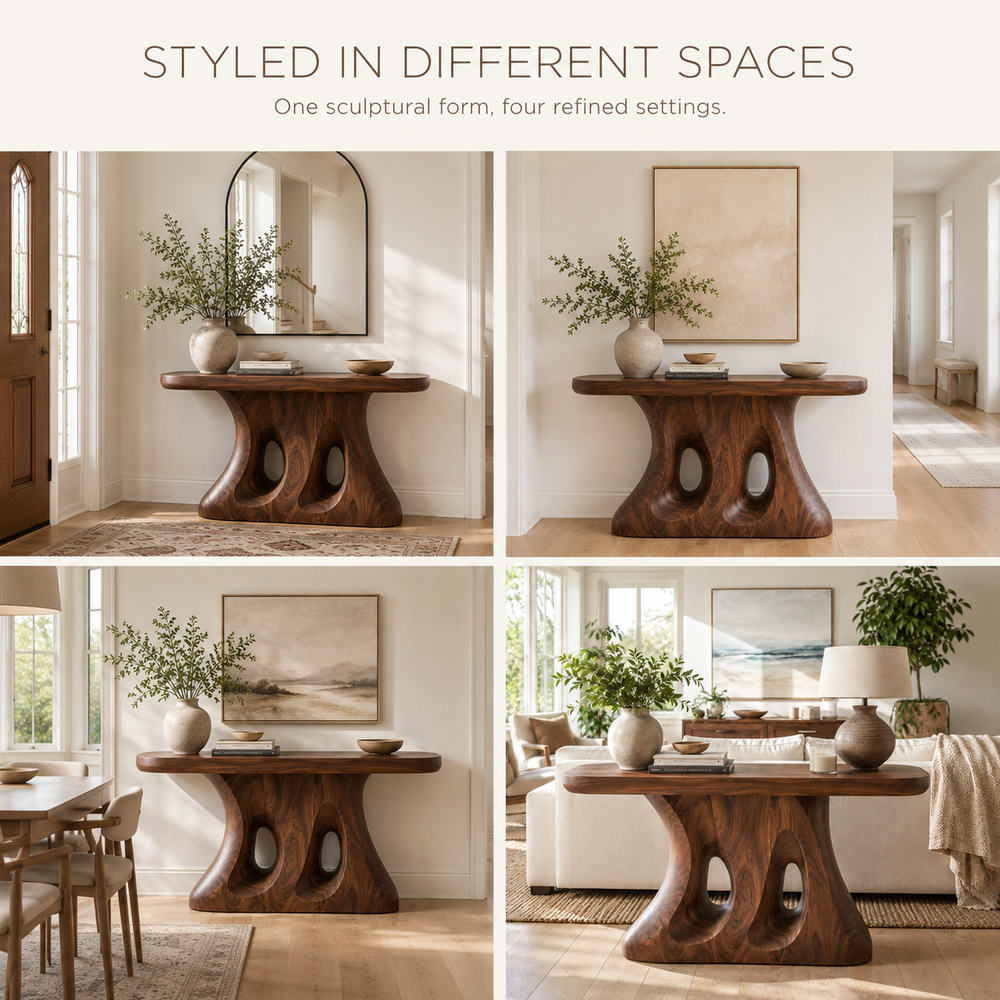 Soren Rounded Wood Console Table - Design 368 - product image 10