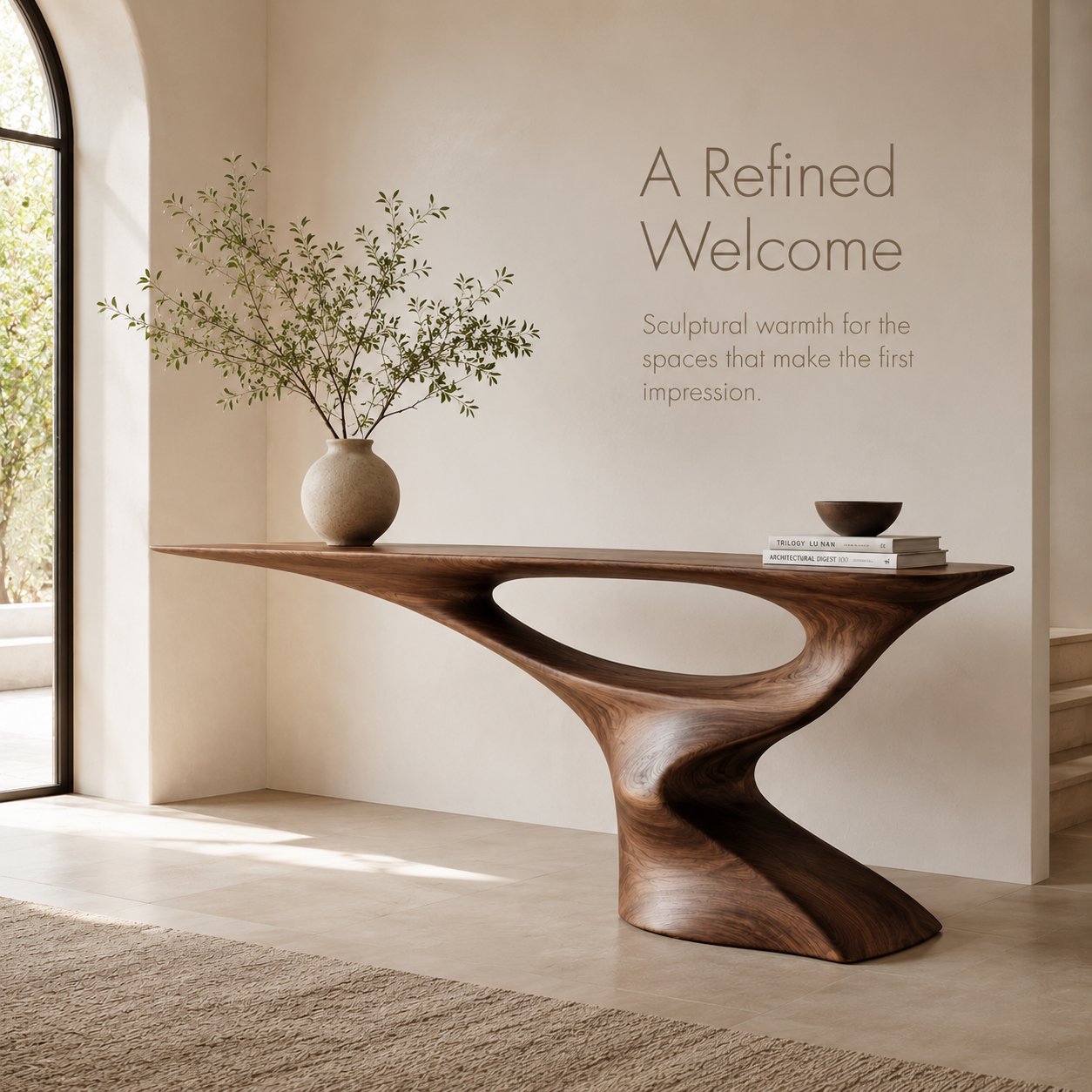 Brielle Sculpted Hall Console Table - Design 374 - product image 02