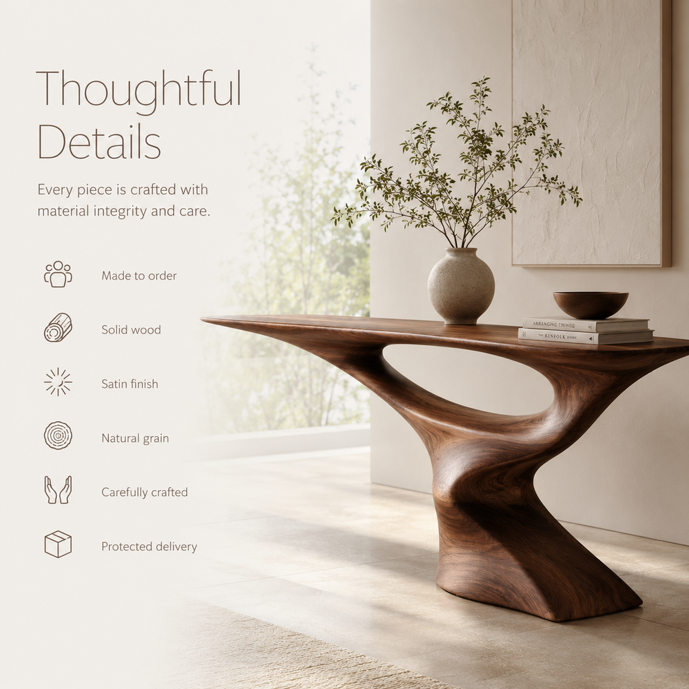 Brielle Sculpted Hall Console Table - Design 374 - product image 09