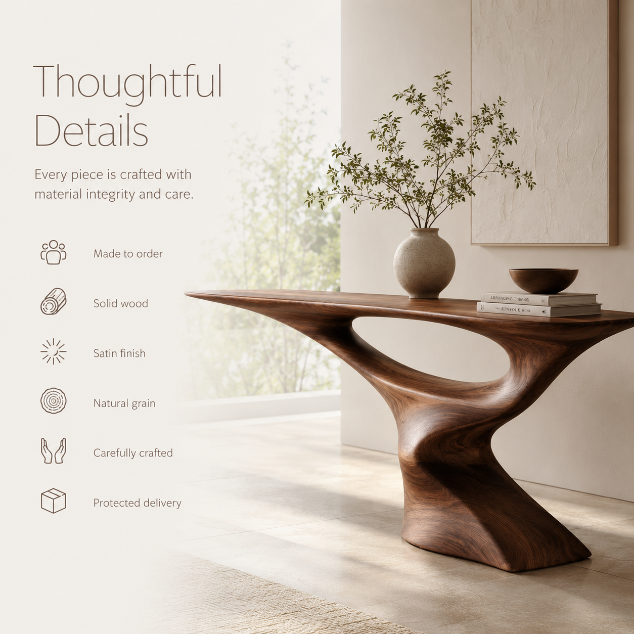 Brielle Sculpted Hall Console Table - Design 374 - product image 09