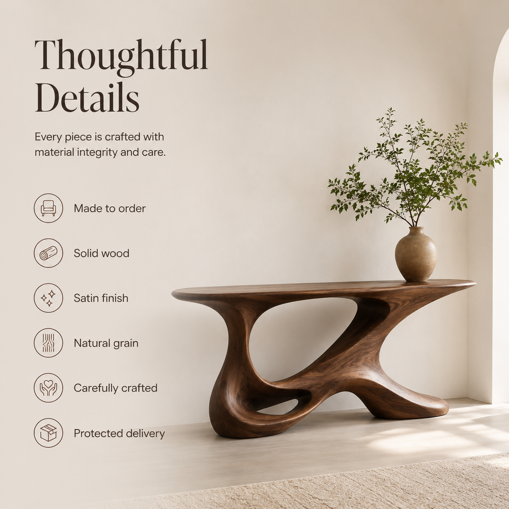 Selene Rounded Foyer Console Table - Design 376 - product image 09