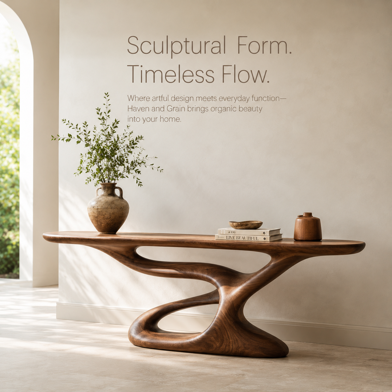 Vale Sculptural Entry Console Table - Design 380 - product image 03