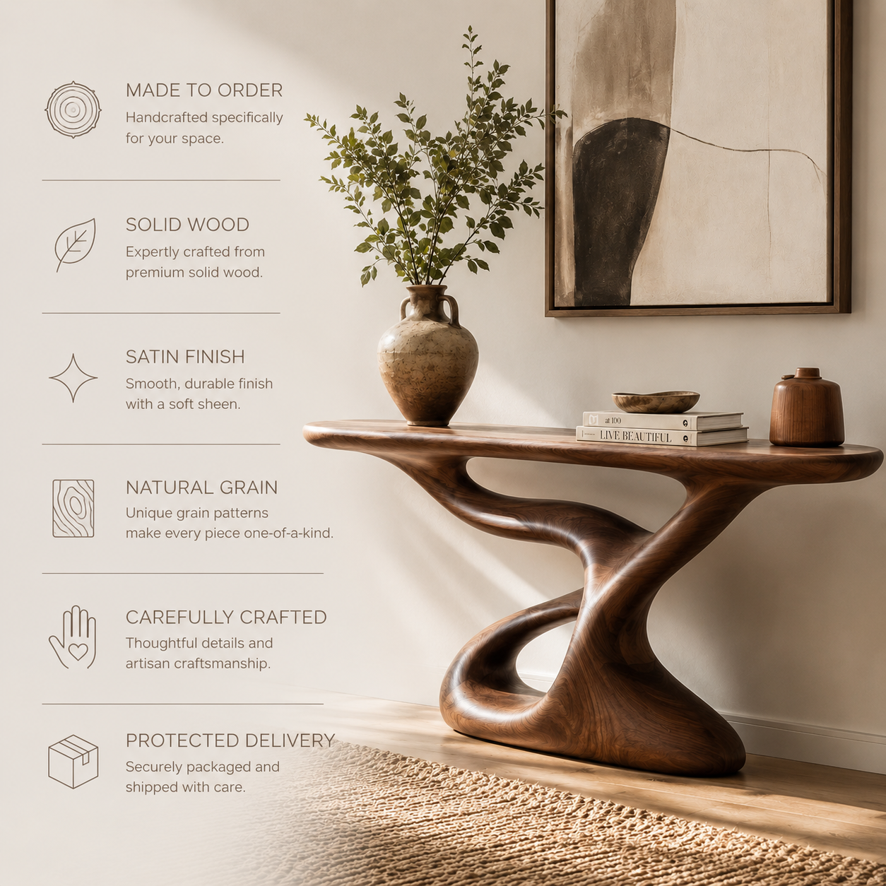 Vale Sculptural Entry Console Table - Design 380 - product image 09