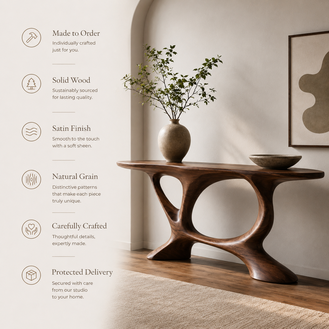 Celine Warm Modern Console Table - Design 382 - product image 08