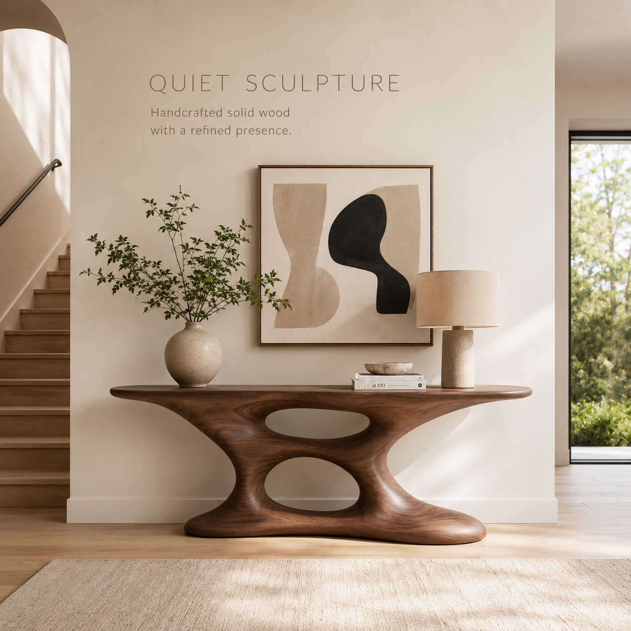 Alden Curved Wood Console Table - Design 383 - product image 04