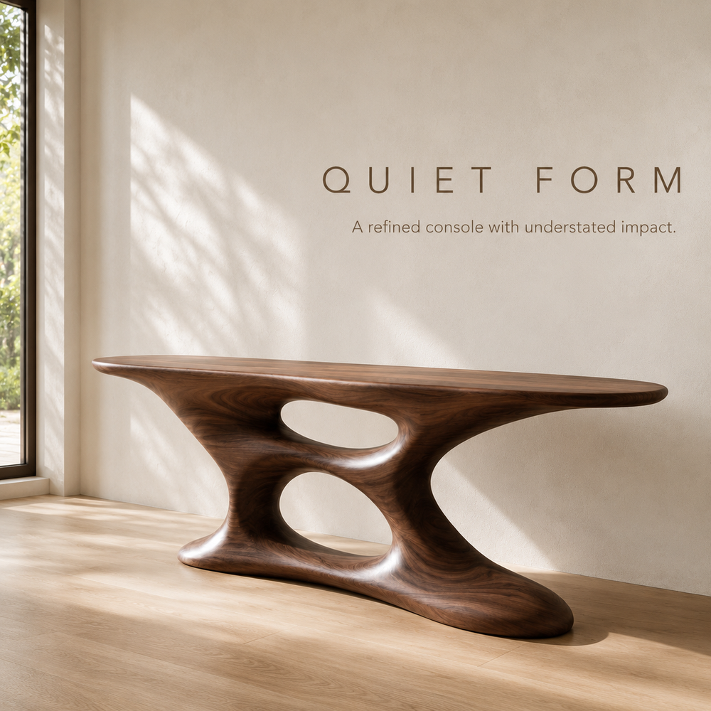 Alden Curved Wood Console Table - Design 383 - product image 05