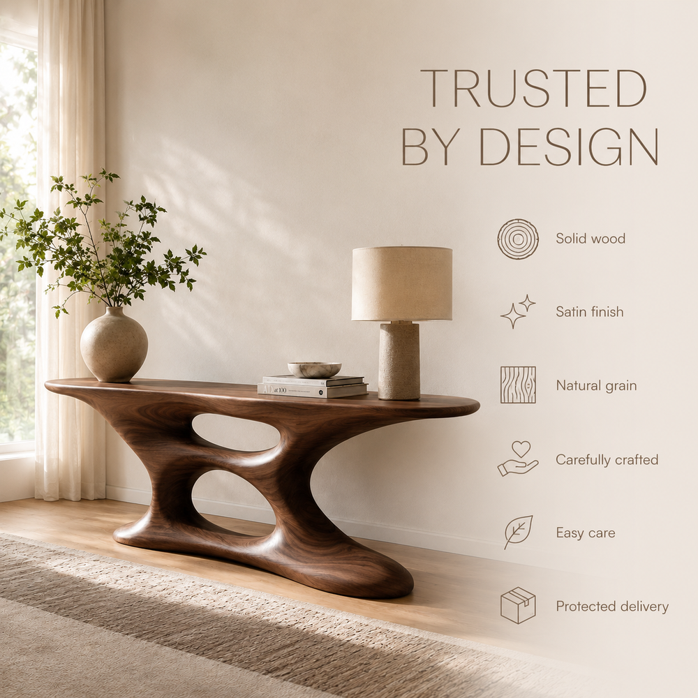 Alden Curved Wood Console Table - Design 383 - product image 09