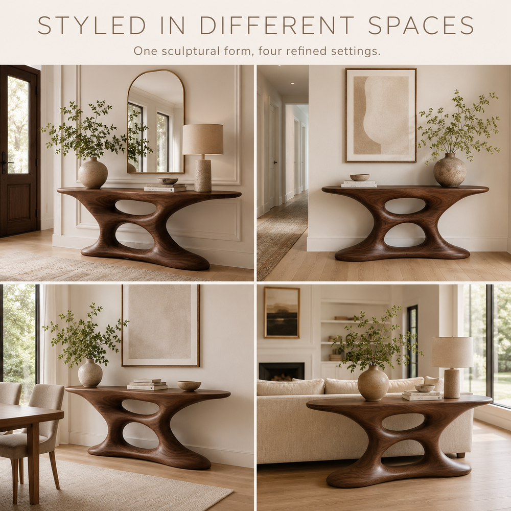 Alden Curved Wood Console Table - Design 383 - product image 10