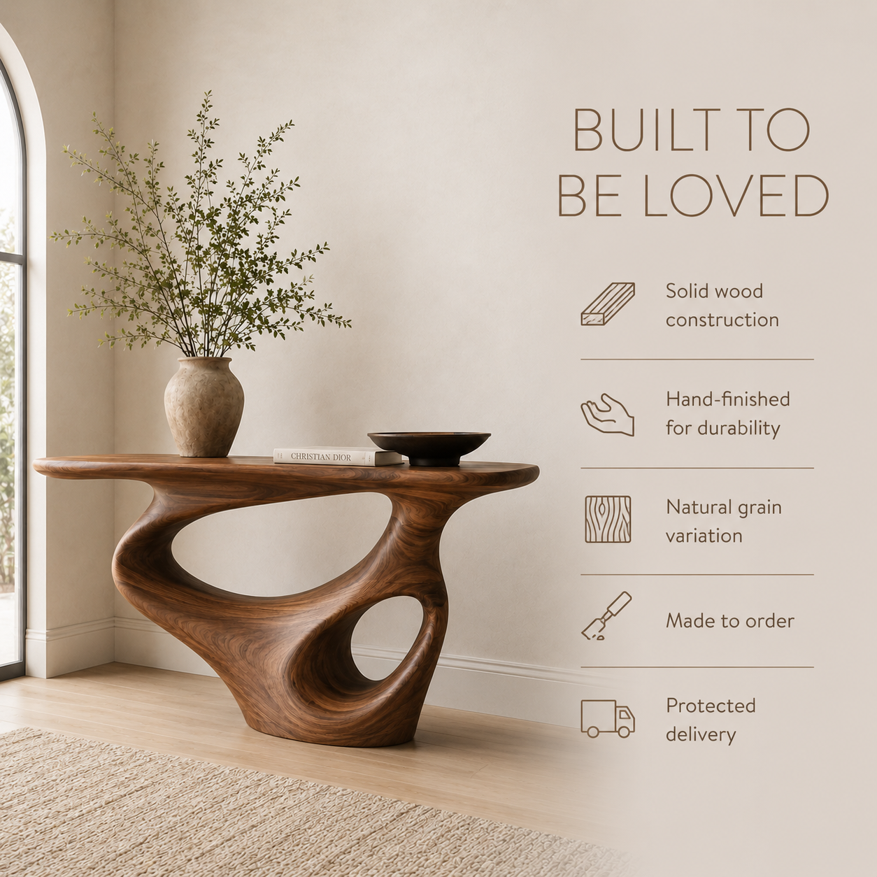 Aurelle Sculptural Console Table - Design 385 - product image 09