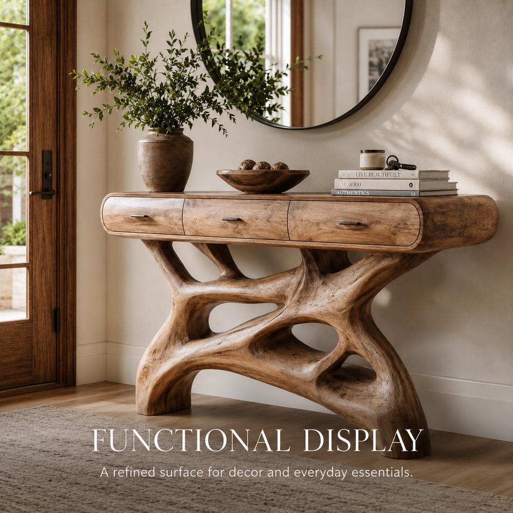 Soren Rounded Wood Console Table - Design 388 - product image 04