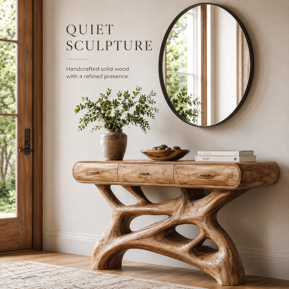 Soren Rounded Wood Console Table - Design 388 - product image 05