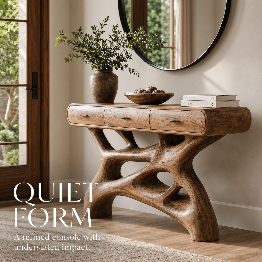 Soren Rounded Wood Console Table - Design 388 - product image 06