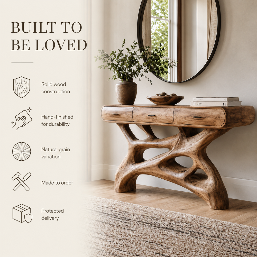 Soren Rounded Wood Console Table - Design 388 - product image 07