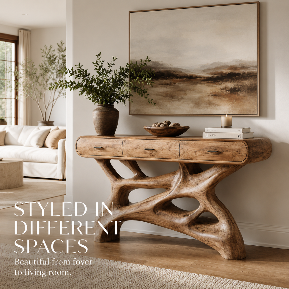 Soren Rounded Wood Console Table - Design 388 - product image 09
