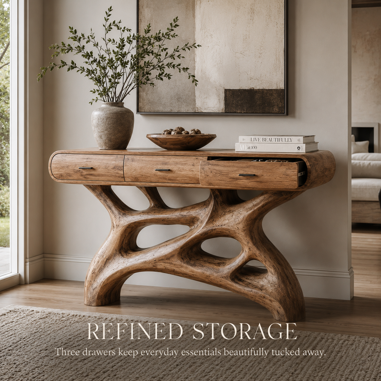 Soren Rounded Wood Console Table - Design 388 - product image 10