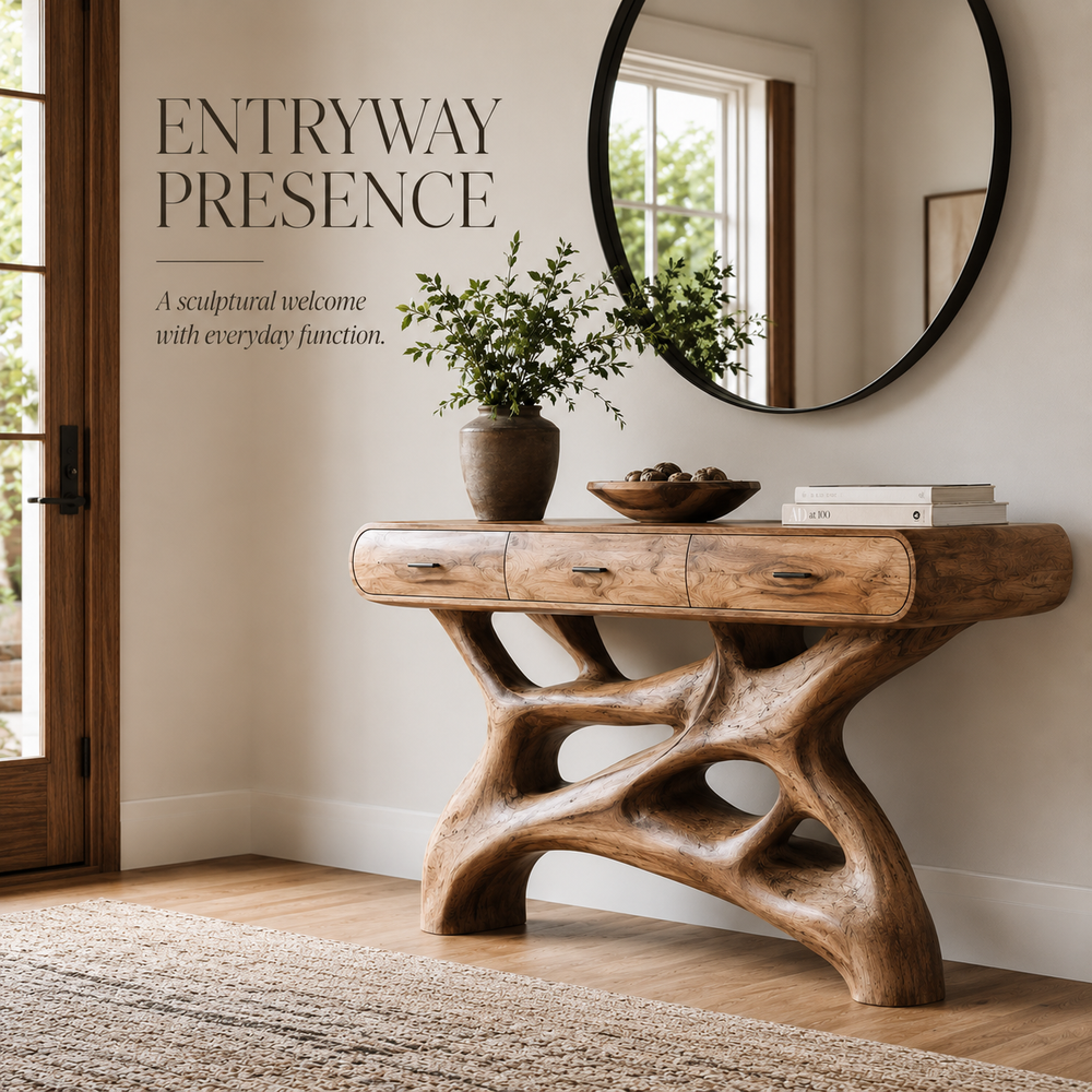 Soren Rounded Wood Console Table - Design 388 - product image 11