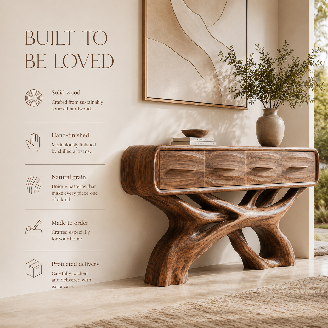 Liora Warm Walnut Console Table - Design 392 - product image 09